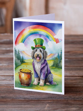 Load image into Gallery viewer, Bergamasco Sheepdog St Patrick's Day Greeting Cards - Blank Note Cards – 8-Pack of Artist-Designed Cards with Envelopes