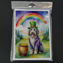 Load image into Gallery viewer, Bergamasco Sheepdog St Patrick's Day Greeting Cards - Blank Note Cards – 8-Pack of Artist-Designed Cards with Envelopes