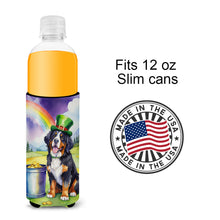 Load image into Gallery viewer, Bernese Mountain Dog St Patrick's Day Slim Can Huggers – Fun, Functional Drink Coolers for Every Occasion
