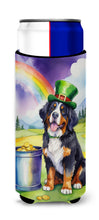 Load image into Gallery viewer, Bernese Mountain Dog St Patrick's Day Slim Can Huggers – Fun, Functional Drink Coolers for Every Occasion