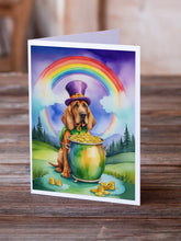 Load image into Gallery viewer, Bloodhound St Patrick's Day Greeting Cards - Blank Note Cards – 8-Pack of Artist-Designed Cards with Envelopes