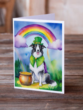 Load image into Gallery viewer, Borzoi St Patrick's Day Greeting Cards - Blank Note Cards – 8-Pack of Artist-Designed Cards with Envelopes