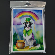 Load image into Gallery viewer, Borzoi St Patrick's Day Greeting Cards - Blank Note Cards – 8-Pack of Artist-Designed Cards with Envelopes