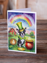 Load image into Gallery viewer, Boston Terrier St Patrick's Day Greeting Cards - Blank Note Cards – 8-Pack of Artist-Designed Cards with Envelopes
