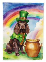 Load image into Gallery viewer, Boykin Spaniel St. Patrick’s Day Garden Flag – Dog with Pot of Gold &amp; Rainbow Yard Decor