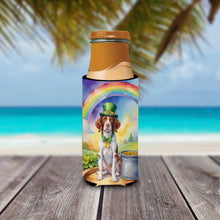 Load image into Gallery viewer, Brittany Spaniel St Patrick's Day Slim Can Huggers – Fun, Functional Drink Coolers for Every Occasion