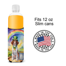 Load image into Gallery viewer, Brittany Spaniel St Patrick's Day Slim Can Huggers – Fun, Functional Drink Coolers for Every Occasion
