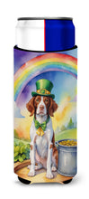 Load image into Gallery viewer, Brittany Spaniel St Patrick's Day Slim Can Huggers – Fun, Functional Drink Coolers for Every Occasion