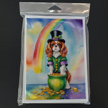 Load image into Gallery viewer, Cavalier Spaniel St Patrick's Day Greeting Cards - Blank Note Cards – 8-Pack of Artist-Designed Cards with Envelopes