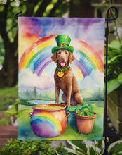 Load image into Gallery viewer, Chesapeake Bay Retriever St. Patrick’s Day Garden Flag – Dog with Pot of Gold &amp; Rainbow Yard Decor