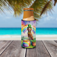 Load image into Gallery viewer, Chesapeake Bay Retriever St Patrick's Day Slim Can Huggers – Fun, Functional Drink Coolers for Every Occasion