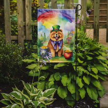 Load image into Gallery viewer, Chow Chow St. Patrick’s Day Garden Flag – Dog with Pot of Gold &amp; Rainbow Yard Decor