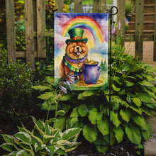 Load image into Gallery viewer, Chow Chow St. Patrick’s Day Garden Flag – Dog with Pot of Gold &amp; Rainbow Yard Decor