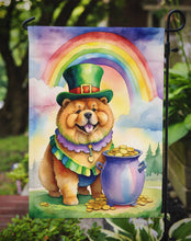 Load image into Gallery viewer, Chow Chow St. Patrick’s Day Garden Flag – Dog with Pot of Gold &amp; Rainbow Yard Decor
