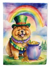Load image into Gallery viewer, Chow Chow St. Patrick’s Day Garden Flag – Dog with Pot of Gold &amp; Rainbow Yard Decor