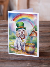 Load image into Gallery viewer, Clumber Spaniel St Patrick's Day Greeting Cards - Blank Note Cards – 8-Pack of Artist-Designed Cards with Envelopes