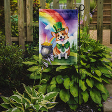 Load image into Gallery viewer, Corgi St. Patrick’s Day Garden Flag – Dog with Pot of Gold &amp; Rainbow Yard Decor