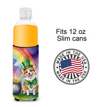 Load image into Gallery viewer, Corgi St Patrick's Day Slim Can Huggers – Fun, Functional Drink Coolers for Every Occasion