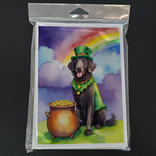 Load image into Gallery viewer, Curly-Coated Retriever St Patrick's Day Greeting Cards - Blank Note Cards – 8-Pack of Artist-Designed Cards with Envelopes