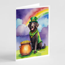 Load image into Gallery viewer, Curly-Coated Retriever St Patrick's Day Greeting Cards - Blank Note Cards – 8-Pack of Artist-Designed Cards with Envelopes