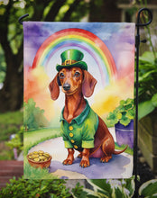 Load image into Gallery viewer, Dachshund St. Patrick’s Day Garden Flag – Dog with Pot of Gold &amp; Rainbow Yard Decor