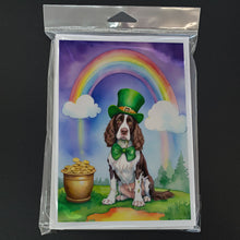 Load image into Gallery viewer, English Springer Spaniel St Patrick's Day Greeting Cards - Blank Note Cards – 8-Pack of Artist-Designed Cards with Envelopes