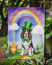 Load image into Gallery viewer, English Springer Spaniel St. Patrick’s Day Garden Flag – Dog with Pot of Gold &amp; Rainbow Yard Decor
