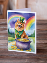 Load image into Gallery viewer, Finnish Spitz St Patrick's Day Greeting Cards - Blank Note Cards – 8-Pack of Artist-Designed Cards with Envelopes