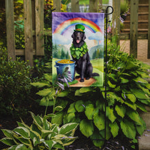 Load image into Gallery viewer, Flat-Coated Retriever St. Patrick’s Day Garden Flag – Dog with Pot of Gold &amp; Rainbow Yard Decor