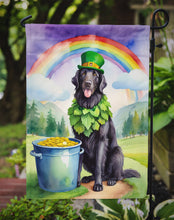 Load image into Gallery viewer, Flat-Coated Retriever St. Patrick’s Day Garden Flag – Dog with Pot of Gold &amp; Rainbow Yard Decor