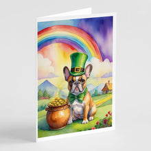 Load image into Gallery viewer, French Bulldog St Patrick's Day Greeting Cards - Blank Note Cards – 8-Pack of Artist-Designed Cards with Envelopes