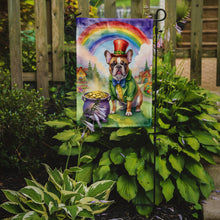 Load image into Gallery viewer, French Bulldog St. Patrick’s Day Garden Flag – Dog with Pot of Gold &amp; Rainbow Yard Decor