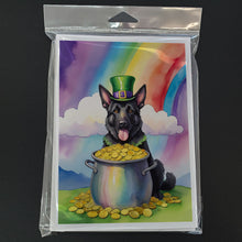Load image into Gallery viewer, German Shepherd St Patrick's Day Greeting Cards - Blank Note Cards – 8-Pack of Artist-Designed Cards with Envelopes