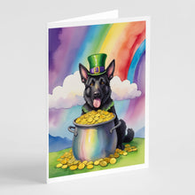 Load image into Gallery viewer, German Shepherd St Patrick's Day Greeting Cards - Blank Note Cards – 8-Pack of Artist-Designed Cards with Envelopes