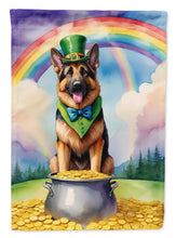 Load image into Gallery viewer, German Shepherd St. Patrick’s Day Garden Flag – Dog with Pot of Gold &amp; Rainbow Yard Decor