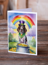 Load image into Gallery viewer, German Shorthaired Pointer St Patrick's Day Greeting Cards - Blank Note Cards – 8-Pack of Artist-Designed Cards with Envelopes