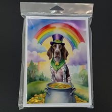 Load image into Gallery viewer, German Shorthaired Pointer St Patrick's Day Greeting Cards - Blank Note Cards – 8-Pack of Artist-Designed Cards with Envelopes