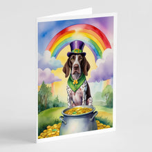 Load image into Gallery viewer, German Shorthaired Pointer St Patrick's Day Greeting Cards - Blank Note Cards – 8-Pack of Artist-Designed Cards with Envelopes