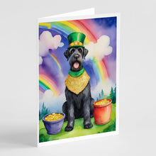 Load image into Gallery viewer, Giant Schnauzer St Patrick's Day Greeting Cards - Blank Note Cards – 8-Pack of Artist-Designed Cards with Envelopes
