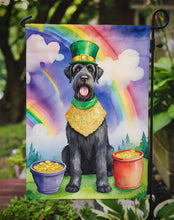 Load image into Gallery viewer, Giant Schnauzer St. Patrick’s Day Garden Flag – Dog with Pot of Gold &amp; Rainbow Yard Decor