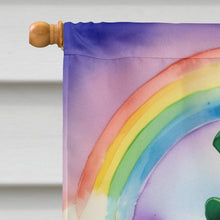 Load image into Gallery viewer, Golden Retriever St Patrick's Day House Flag