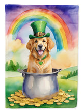 Load image into Gallery viewer, Golden Retriever St Patrick's Day House Flag