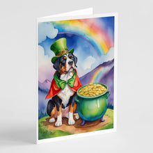 Load image into Gallery viewer, Greater Swiss Mountain Dog St Patrick's Day Greeting Cards - Blank Note Cards – 8-Pack of Artist-Designed Cards with Envelopes