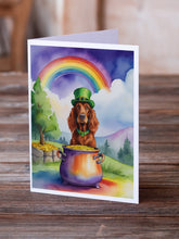 Load image into Gallery viewer, Irish Setter St Patrick's Day Greeting Cards - Blank Note Cards – 8-Pack of Artist-Designed Cards with Envelopes