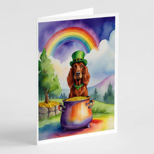 Load image into Gallery viewer, Irish Setter St Patrick's Day Greeting Cards - Blank Note Cards – 8-Pack of Artist-Designed Cards with Envelopes
