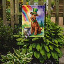 Load image into Gallery viewer, Irish Terrier St. Patrick’s Day Garden Flag – Dog with Pot of Gold &amp; Rainbow Yard Decor