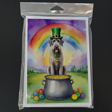 Load image into Gallery viewer, Irish Wolfhound St Patrick's Day Greeting Cards - Blank Note Cards – 8-Pack of Artist-Designed Cards with Envelopes