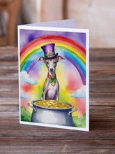 Load image into Gallery viewer, Italian Greyhound St Patrick's Day Greeting Cards - Blank Note Cards – 8-Pack of Artist-Designed Cards with Envelopes
