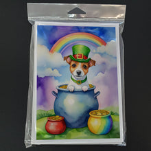 Load image into Gallery viewer, Jack Russell Terrier St Patrick's Day Greeting Cards - Blank Note Cards – 8-Pack of Artist-Designed Cards with Envelopes