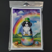 Load image into Gallery viewer, Japanese Chin St Patrick's Day Greeting Cards - Blank Note Cards – 8-Pack of Artist-Designed Cards with Envelopes